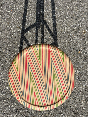 Beautiful and playful bar stool seat. made of skateboard wood layers. Fits on almost all support with round top structure.